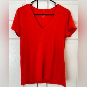 NWOT J.Crew Women’s Orange Featherweight Slub Cotton Short Sleeve Shirt Size M